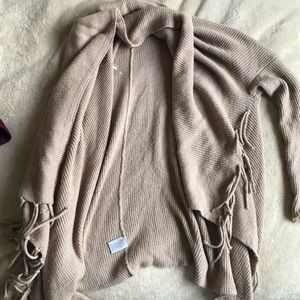 Tan fringe cardigan